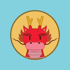 kawaii dragon vector design illustration line art. suitable for t-shirt, mug, sticker, etc. eps