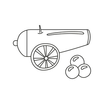 recommend clip art: Vector illustration of a cannon in doodle style