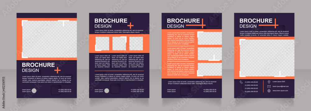 Wall mural modifying existing product for new market blank brochure design. template set with copy space for te