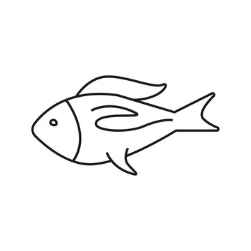 Vector illustration of a sea fish in doodle style.