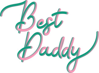 Pink Green 3D Gradient Cursive Father's Day Typography Message
