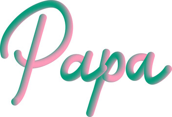 Pink Green 3D Gradient Cursive Father's Day Typography Message
