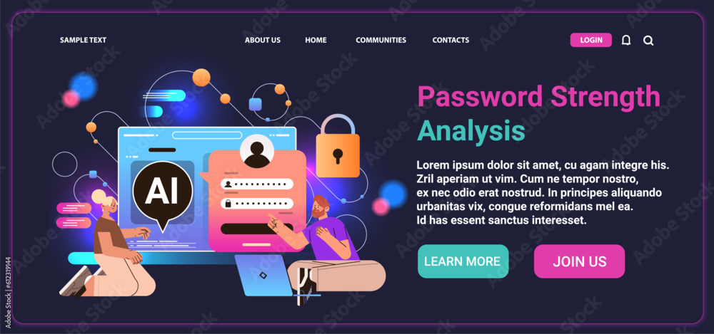 Poster people secure and protecting personal data with ai bot helper password strength analysis artificial 