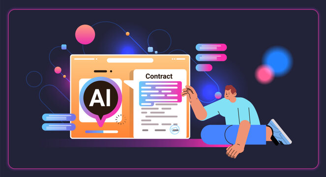 professional insurance agent analyzing financial report policy terms conditions with ai helper bot contract analysist