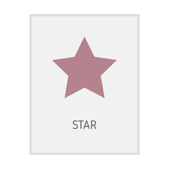 Obraz premium Star geometric shape flash card element symbol for preschool education for kids mathematics learning illustration