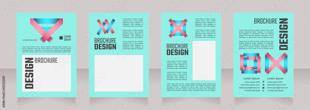 Wall mural Educative program blank brochure design. Template set with copy space for text. Premade corporate reports collection. Editable 4 paper pages. Teco Light, Semibold, Arial Regular fonts used