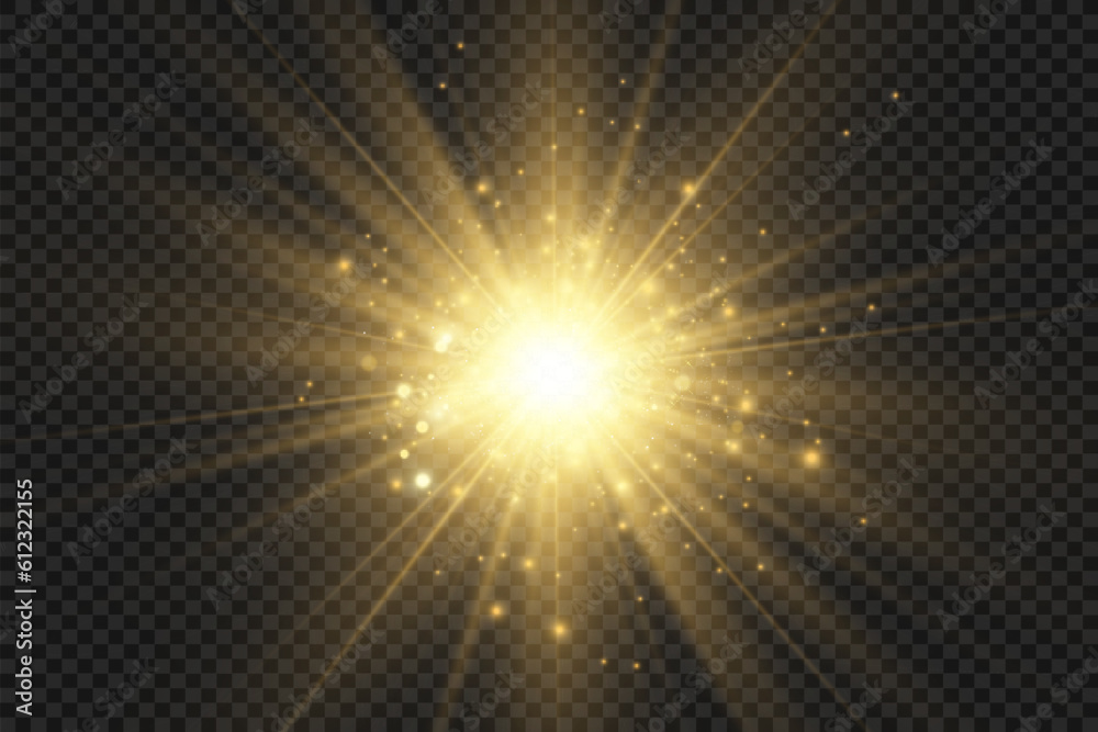 Aufkleber special lens flash, light effect. the flash flashes rays and searchlight. illust.white glowing light