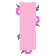 Cute Memo Notebook paper frame for text. Planner sticker element sticky. Flat vector illustration. Cute Notes memo planner page.