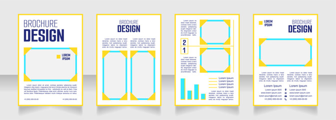 Corporate analytics blank brochure design. Template set with copy space for text. Premade corporate reports collection. Editable 4 paper pages. Smooch Sans Light, Bold, Arial Regular fonts used