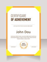 Winner certificate design template. Vector diploma with customized copyspace and borders. Printable document for awards and recognition. Smooch Sans Light, Bold, Arial Regular fonts used