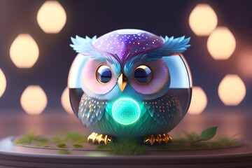 owl on a black background