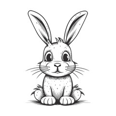 bunny line art drawing