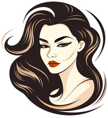 woman with long hair vector