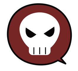 ドクロマークの入った吹き出しの素材