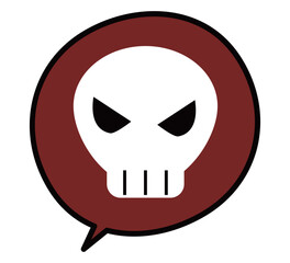 ドクロマークの入った吹き出しの素材