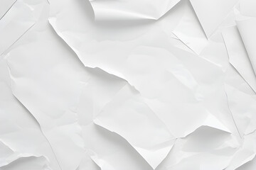 Obraz premium White crumpled and creased paper poster texture background, generative ai 