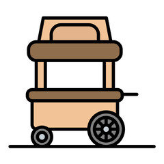 Food Cart Line Color Icon
