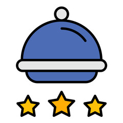 Food Review Line Color Icon