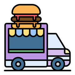 Food Truck Line Color Icon