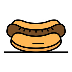 Hot Dog Line Color Icon