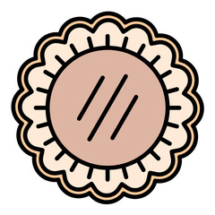 Meat Pie Line Color Icon