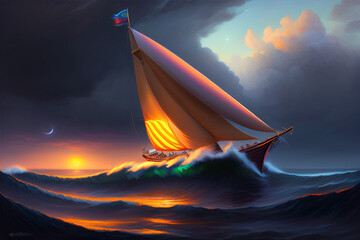 ship at night