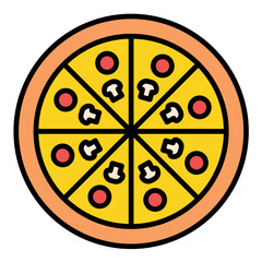 Pizza Line Color Icon