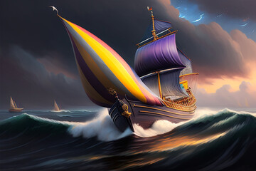 ship in the sea