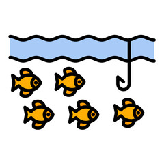 Casting Line Line Color Icon