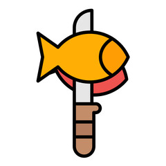 Obraz premium Fillet Knife Line Color Icon