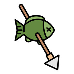 Spearfishing Line Color Icon