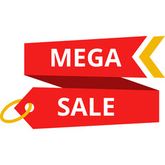 Mega Sale promotion tag banner label