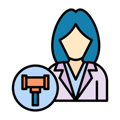 Obraz premium Public Defender Female Line Color Icon