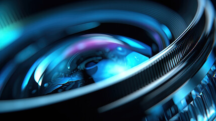 Fototapeta na wymiar Illustration of a camera lens. Futuristic camera