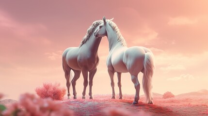 Obraz na płótnie Canvas Horse on background. 3d rendering. Generative AI