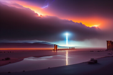 sunset over the sea