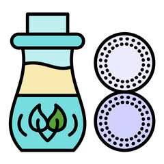 Makeup Remover Line Color Icon