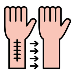 Scars Removal Line Color Icon