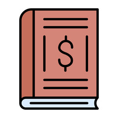 Accounting Book Line Color Icon