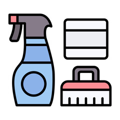 Cleaning Line Color Icon