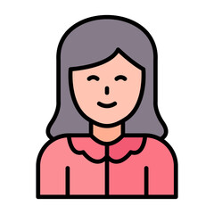 Daughter Line Color Icon