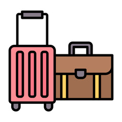 Luggage Line Color Icon