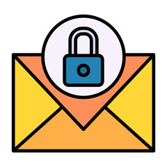Email Security Line Color Icon