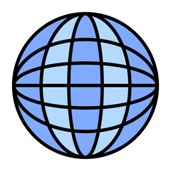 Globe Line Color Icon