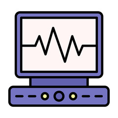 Electrocardiogram Line Color Icon