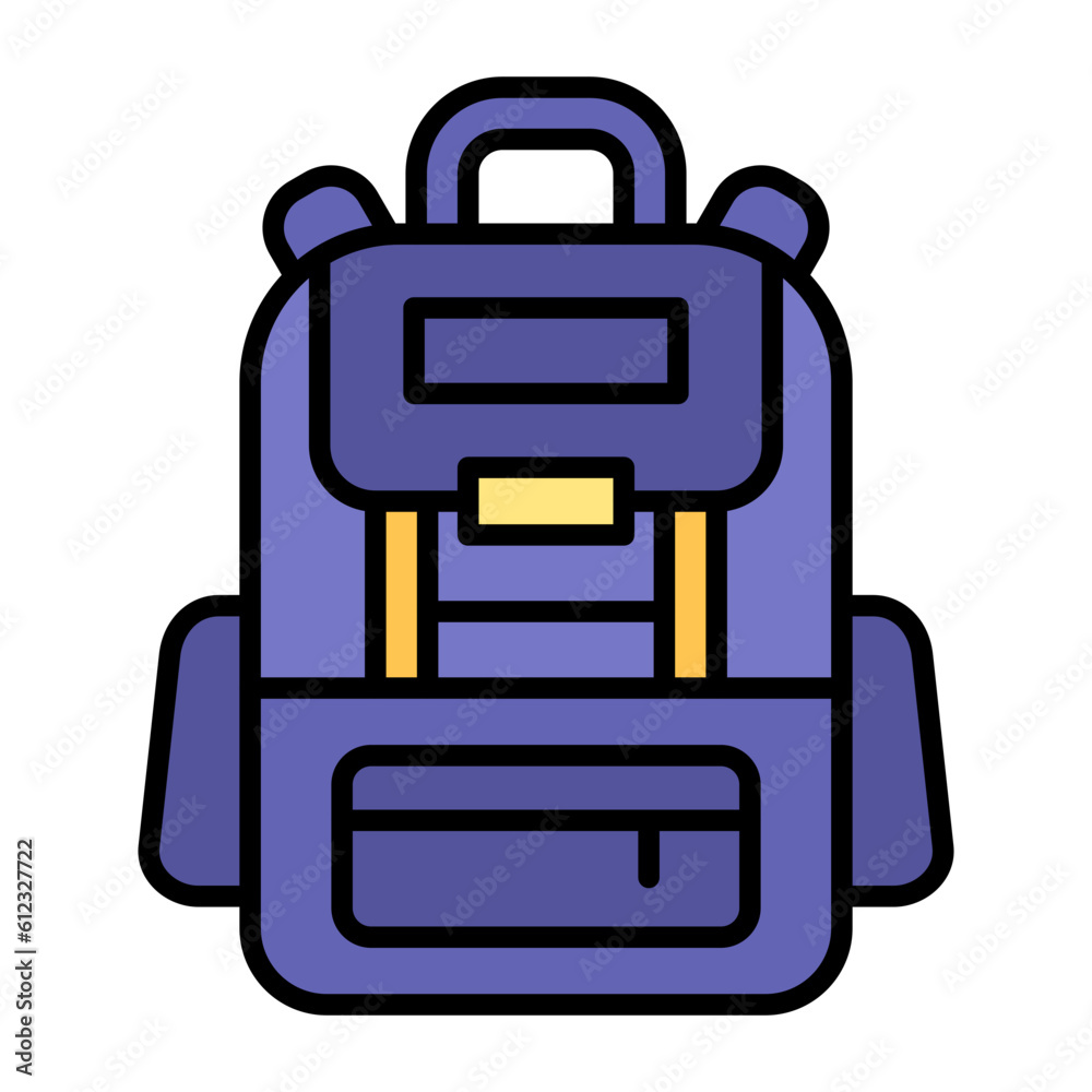 Wall mural Backpack Line Color Icon