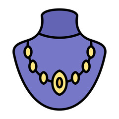 Necklace Line Color Icon