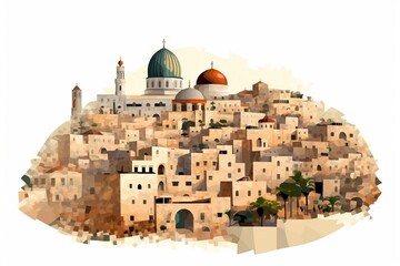 Jerusalem City Clipart, Generative Ai