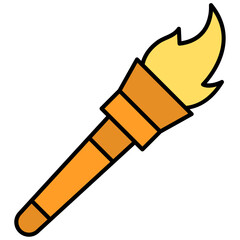 Torch Line Color Icon