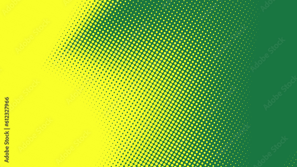Poster dots halftone yellow green color pattern gradient texture background.
